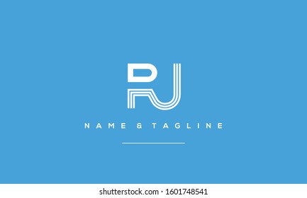 Alphabet monogram icon logo RU,UR
