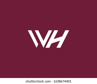 Alphabet monogram icon minimal logo WH wh 
