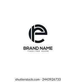 Alphabet monogram letter ER RE logo design template, Initial vector symbol.