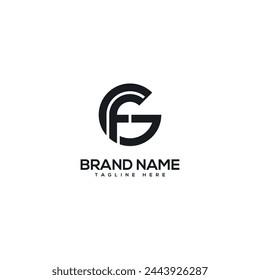 Alphabet monogram letter GF FG logo design template, Initial vector symbol.