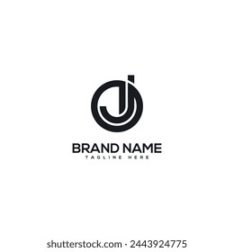 Alphabet monogram letter OJ JO logo design template, Initial vector symbol.