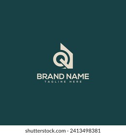 Alphabet monogram letter Q with house logo design - vector.