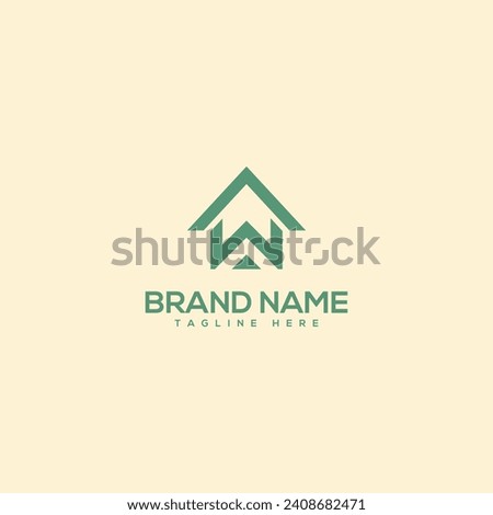 Alphabet monogram letter W with real estate house logo design - vector.