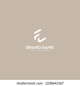 Alphabet monogram letters FE, EF logo design vector icon.
