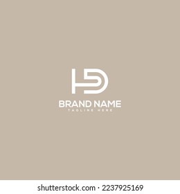 Alphabet monogram letters HD, DH logo design vector icon.
