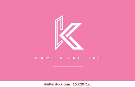 Alphabet monogram letters icon logo K