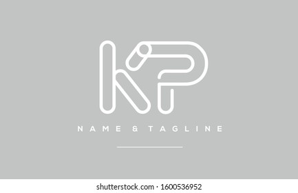 Alphabet monogram letters logo KP,PK,K and P