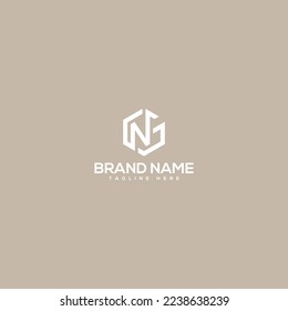 Alphabet monogram letters NG, GN logo design vector icon.
