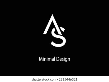 Diseño del logotipo Alphabet AS en monograma. Alfabeto. Logo del vector AS. Logo de Modran word AS. Diseño de marketing AS. 