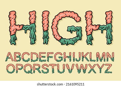 Alphabet Monster Melt text vector