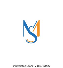 Alphabet MS letter M and S logo design, MS Creative Typography vector template symbol modern logo