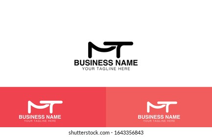 Diseño del logotipo MT mt monogram con tres diferentes orígenes.