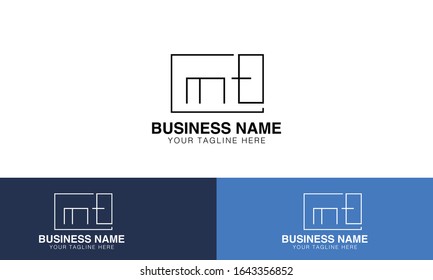 Alphabet MT mt Monogram Logo Design with three different backgrounds.