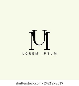 Alphabet MU and UM illustration monogram vector logo template