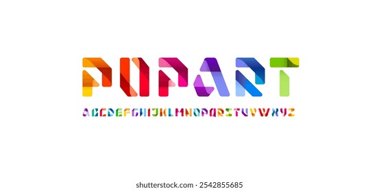 Alphabet mehrfarbige Schriftart, für Ihr Logo-Design, helle bunte Buchstaben A, B, C, D, E, F, G, H, I, J, K, L, M, N, O, P, Q, R, S, T, U, V, W, X, Y, Z, Vektorgrafik 10EPS.