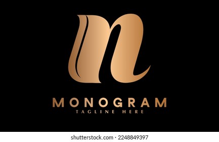Alphabet N abstract monogram vector logo template