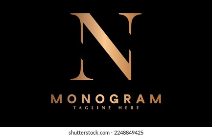 Alphabet N abstract monogram vector logo template
