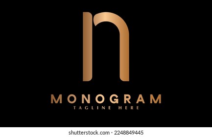 Alphabet N abstract monogram vector logo template