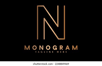 Alphabet N abstract monogram vector logo template