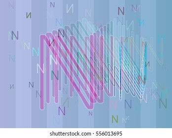 Alphabet N art vector