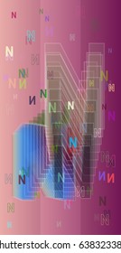 Alphabet N background icon