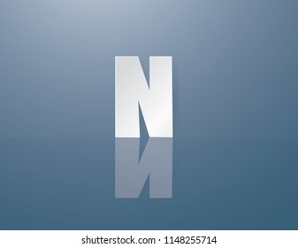 Alphabet N Calligraphy Sample Styles paper on blue background.Vector craft and illustration style