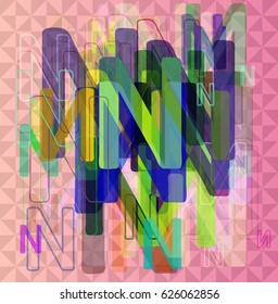Alphabet N elements texture