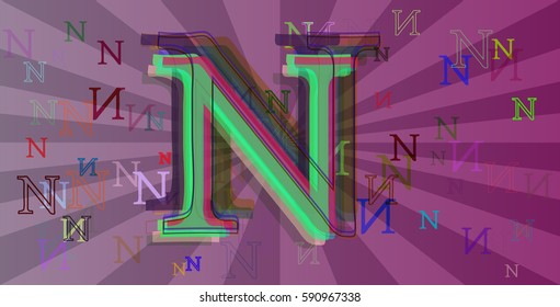 Alphabet N elements vector