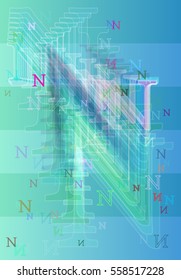 Alphabet N icon template