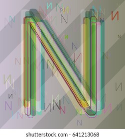 Alphabet N icon vector