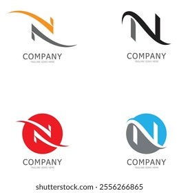 alphabet N letter logo and symbol vector icon