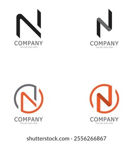 alphabet N letter logo and symbol vector icon