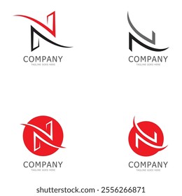 alphabet N letter logo and symbol vector icon