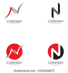 alphabet N letter logo and symbol vector icon