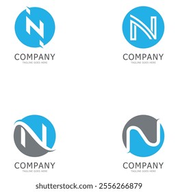 alphabet N letter logo and symbol vector icon