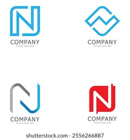 alphabet N letter logo and symbol vector icon