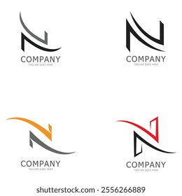 alphabet N letter logo and symbol vector icon