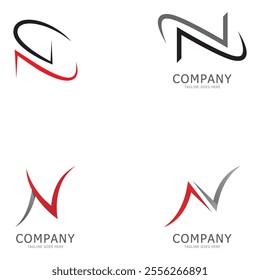 alphabet N letter logo and symbol vector icon