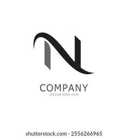 alphabet N letter logo and symbol vector icon