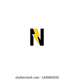 Alphabet n letter vector logo Flash icon sign design template