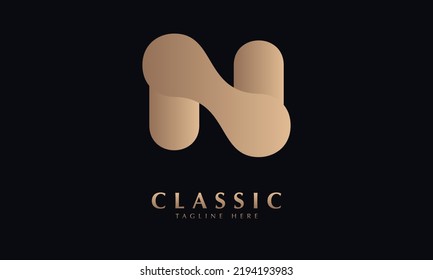 Alphabet n link vector monogram abstract logo template