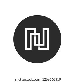 Alphabet N Logo Concept, Shadow Break Style Vector Logo