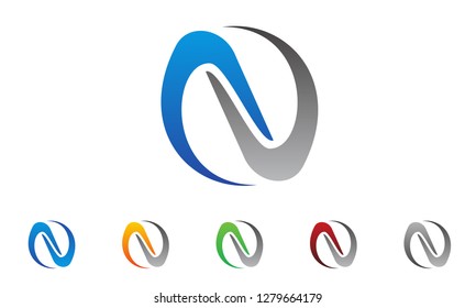 Alphabet N logo design, elegant minimal letter symbol, vector illustration