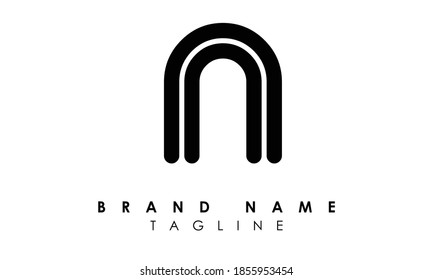Letras con logotipo Alphabet N Logo Iniciales logotipo Monograma