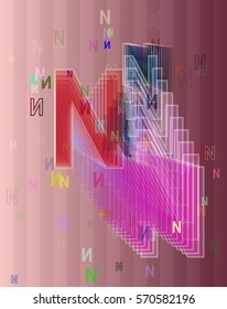 Alphabet N pattern icon