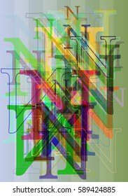 Alphabet N pattern vector