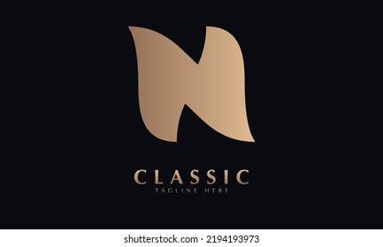 Alphabet n vector monogram abstract logo template