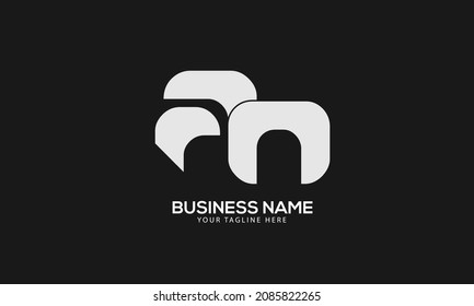Alphabet AN or NA abstract monogram vector logo template