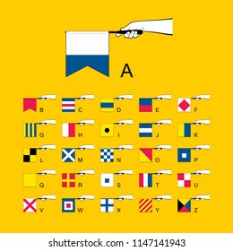 Alphabet navy flags