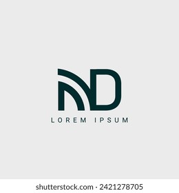 Alphabet ND and DN illustration monogram vector logo template
